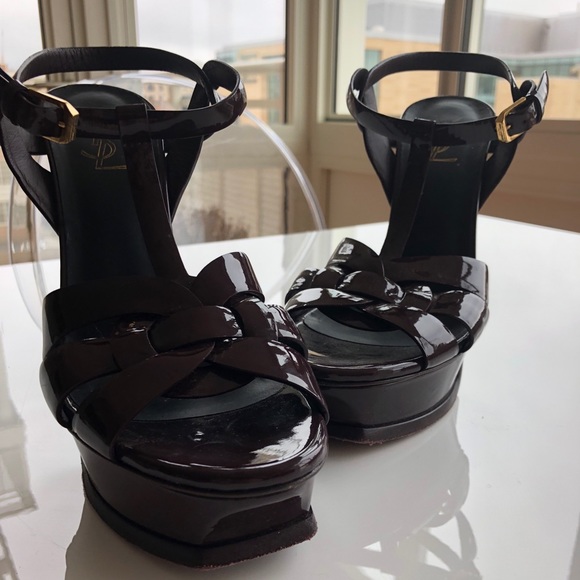 SAINT LAURENT TRIBUTE PLATFORM SANDAL- WORN ONCE - Picture 2 of 6